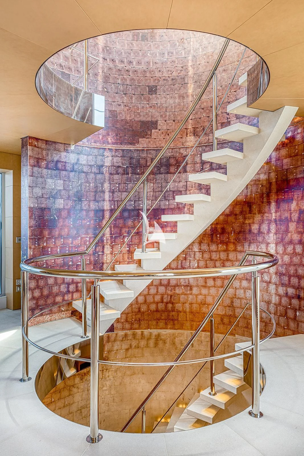 a set of stairs in a room aboard LUISA Yacht for Charter