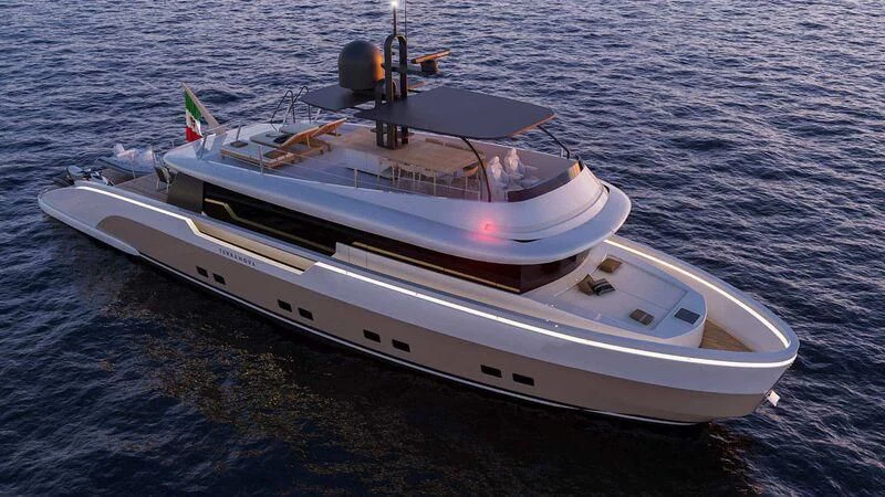 a white boat on the water aboard TERRANOVA TM90/01 Yacht for Sale