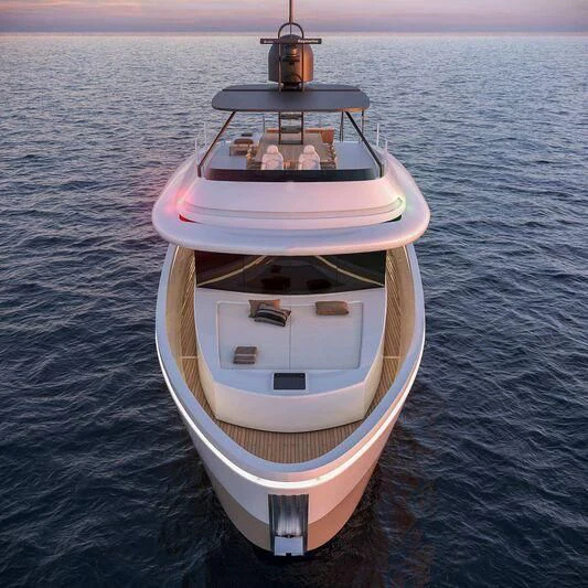 a white and red boat in the water aboard TERRANOVA TM90/01 Yacht for Sale