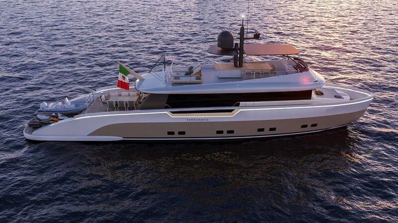 a white boat in the water aboard TERRANOVA TM90/01 Yacht for Sale