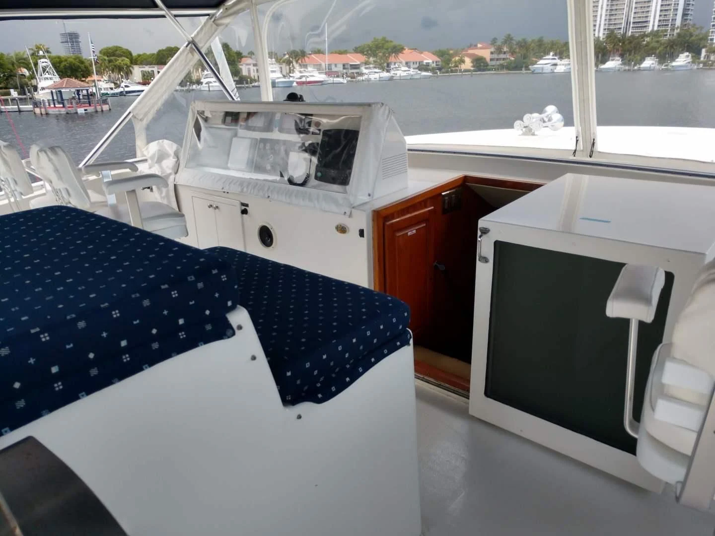 a boat on a deck aboard CAROLE TOO Yacht for Sale