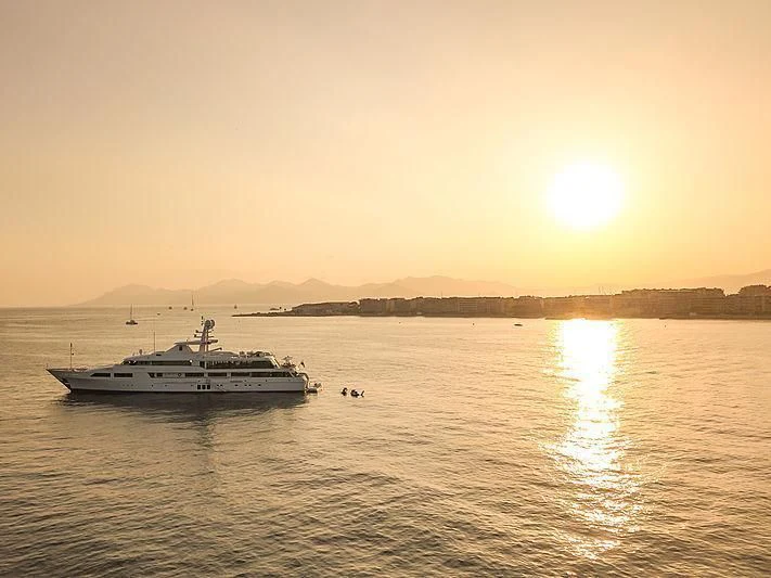 a boat in the water aboard LE PHARAON Yacht for Sale