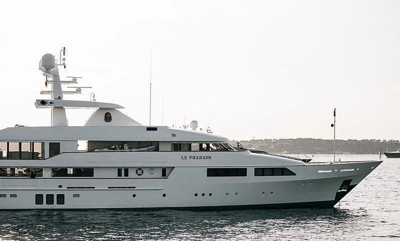 a large white yacht aboard LE PHARAON Yacht for Sale