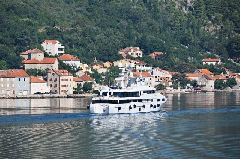 a boat on the water aboard LE PHARAON Yacht for Sale