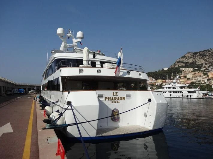 a boat on the water aboard LE PHARAON Yacht for Sale