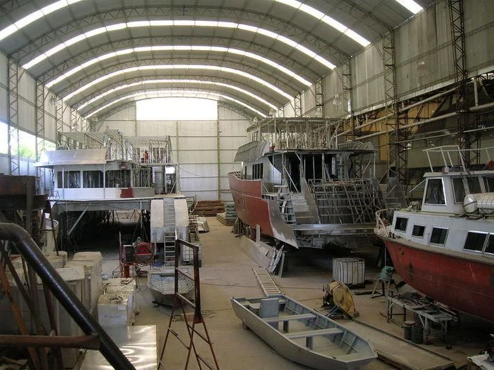a large factory with several machines aboard ANDES Yacht for Sale