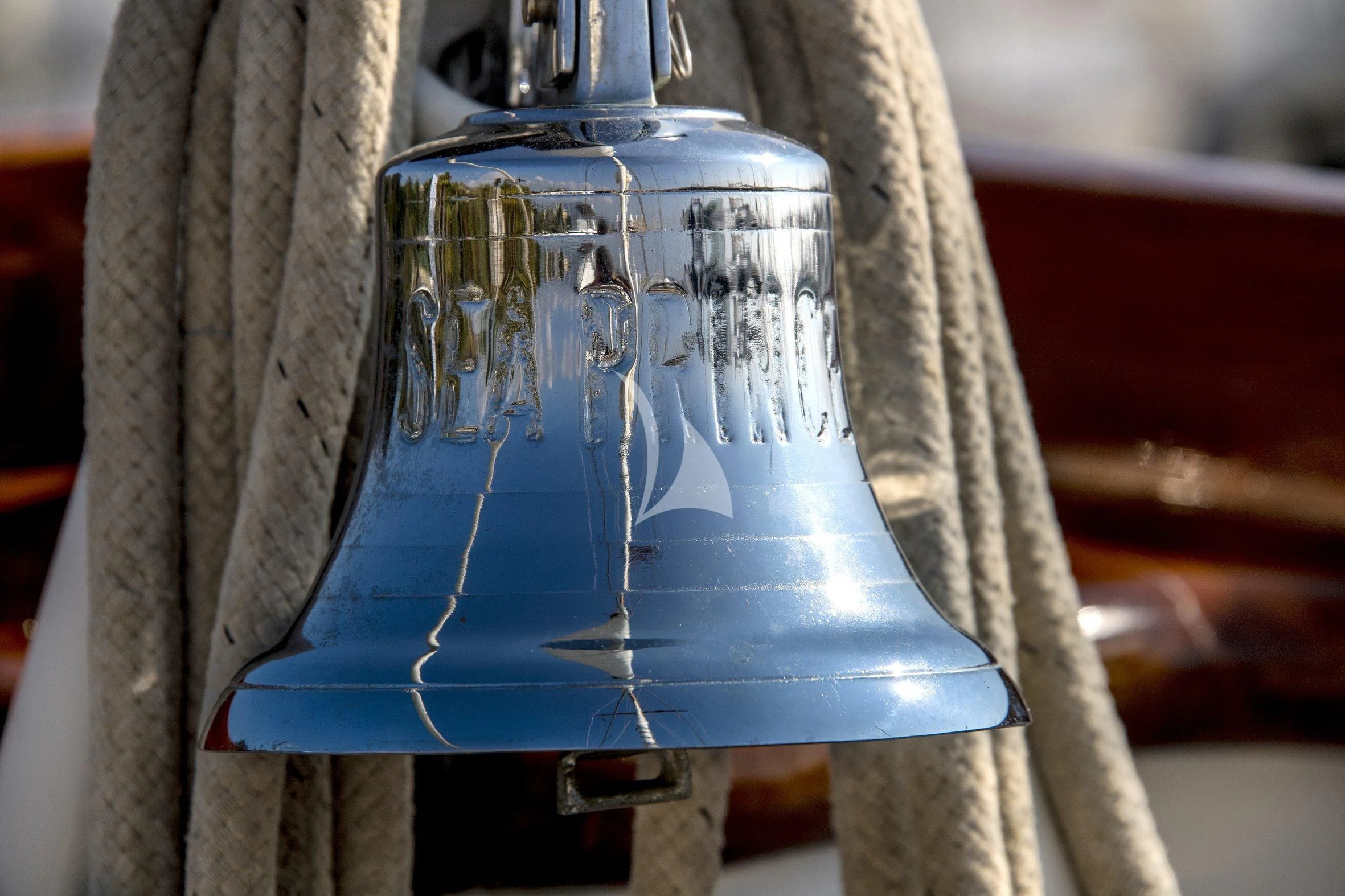 a blue vase on a stand aboard SEA PRINCE Yacht for Sale