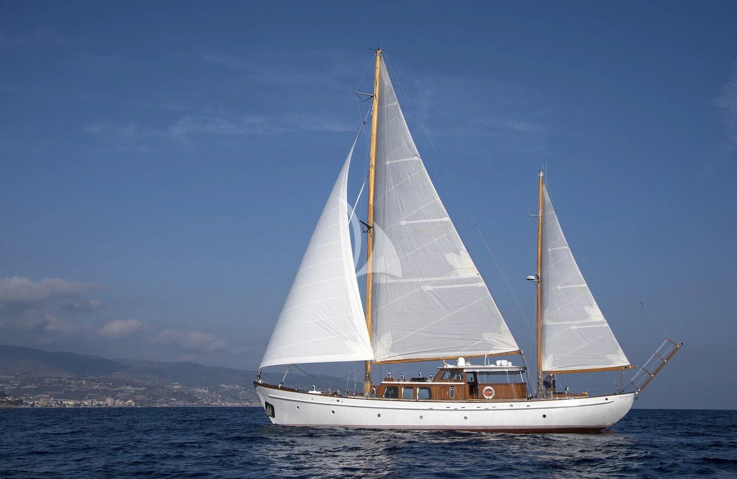 a sailboat on the water aboard SEA PRINCE Yacht for Sale