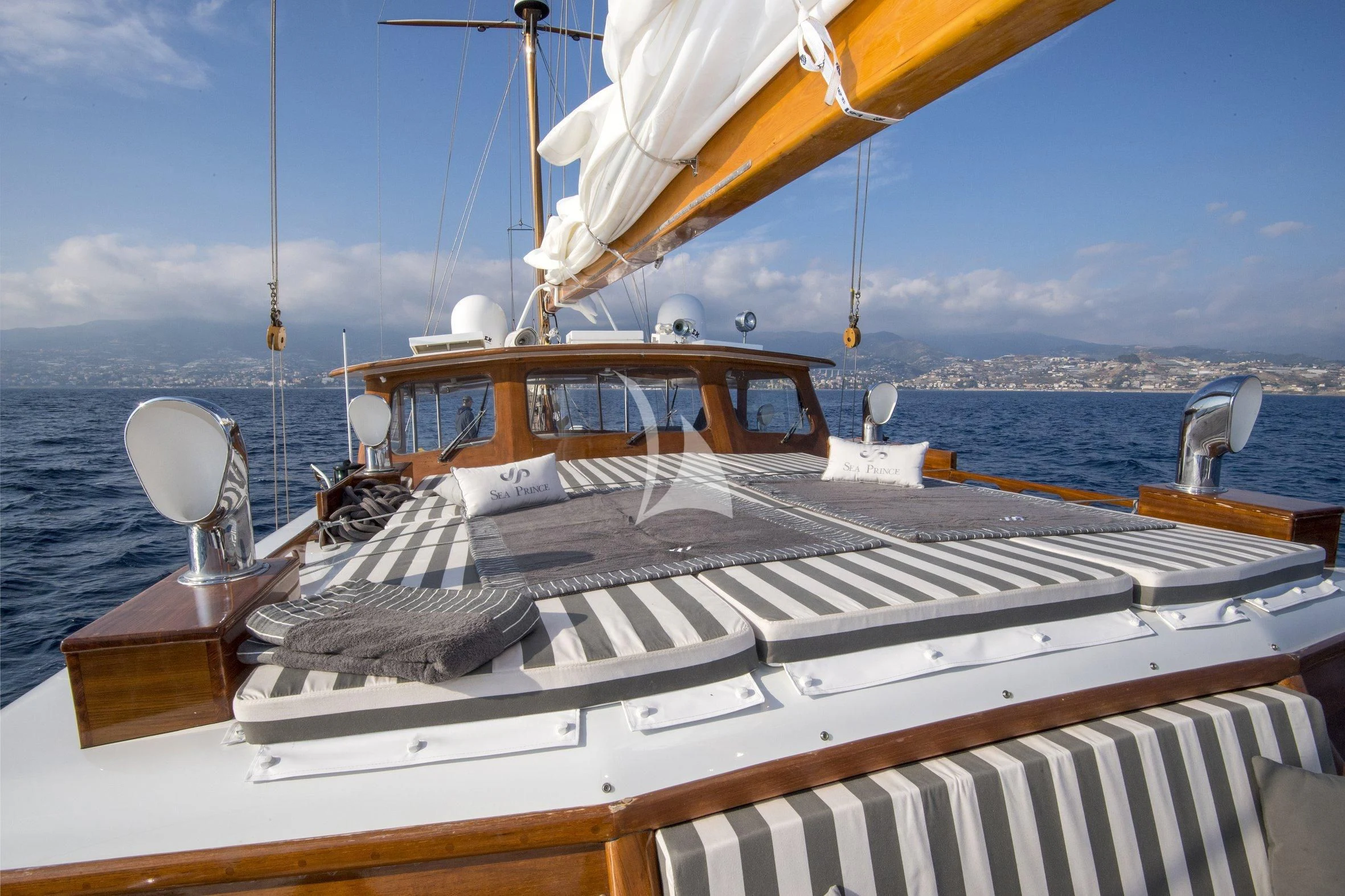 a boat on the water aboard SEA PRINCE Yacht for Sale