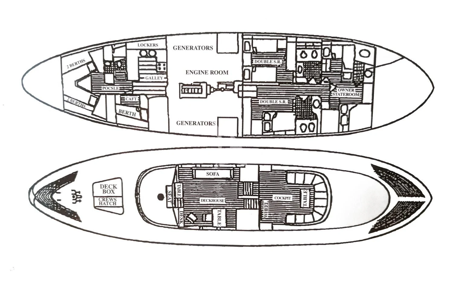 diagram, engineering drawing aboard SEA PRINCE Yacht for Sale