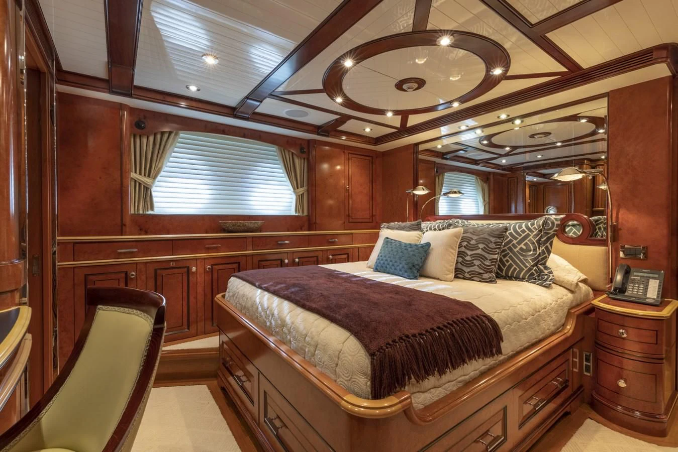 a bed in a cabin aboard NADAN Yacht for Sale