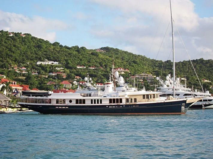 a large boat in the water aboard NADAN Yacht for Sale