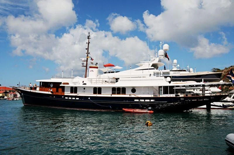 a large boat in the water aboard NADAN Yacht for Sale