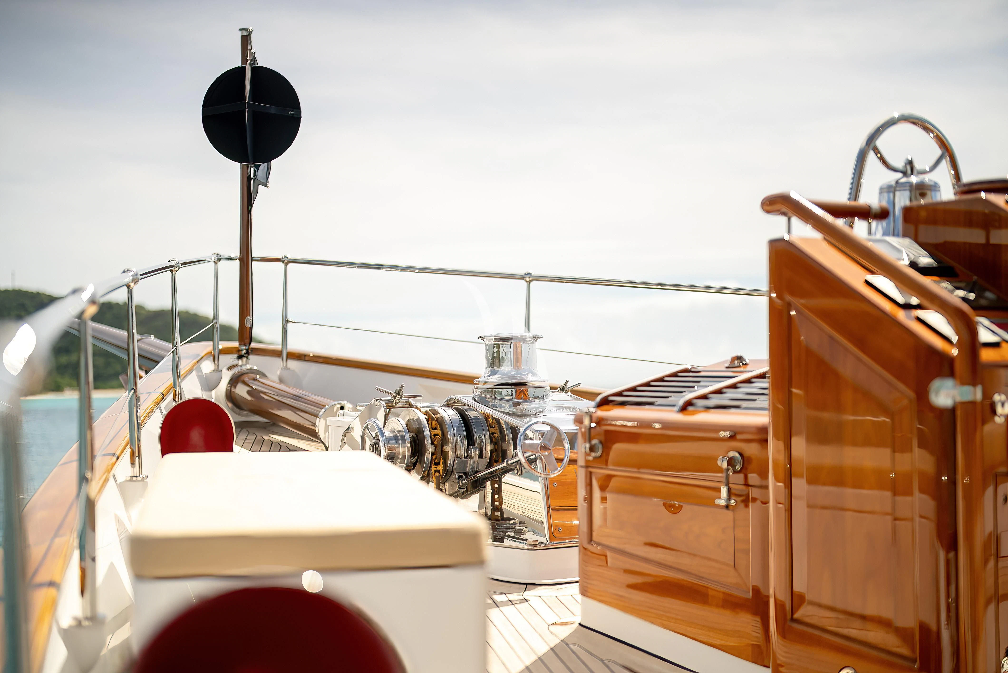 a large boat with suitcases aboard NADAN Yacht for Sale