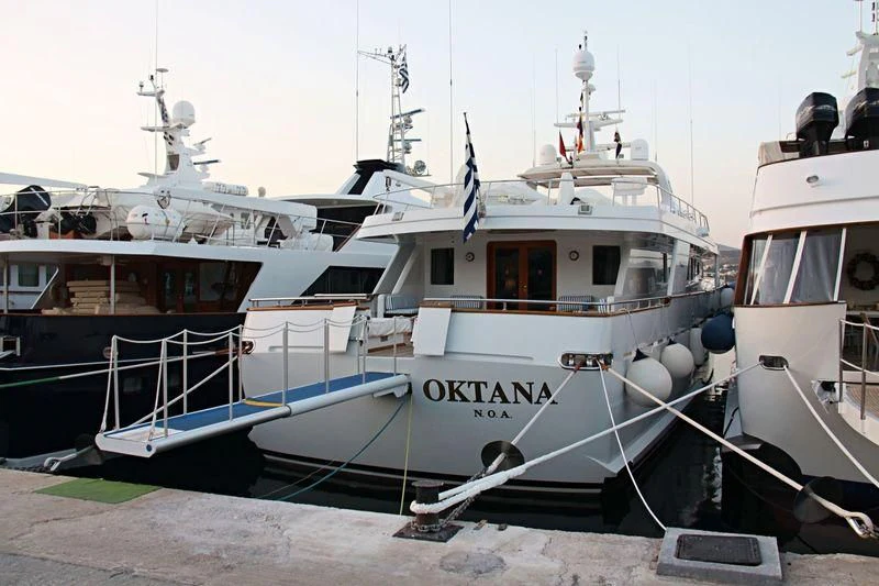 a group of boats docked aboard OKTANA Yacht for Sale