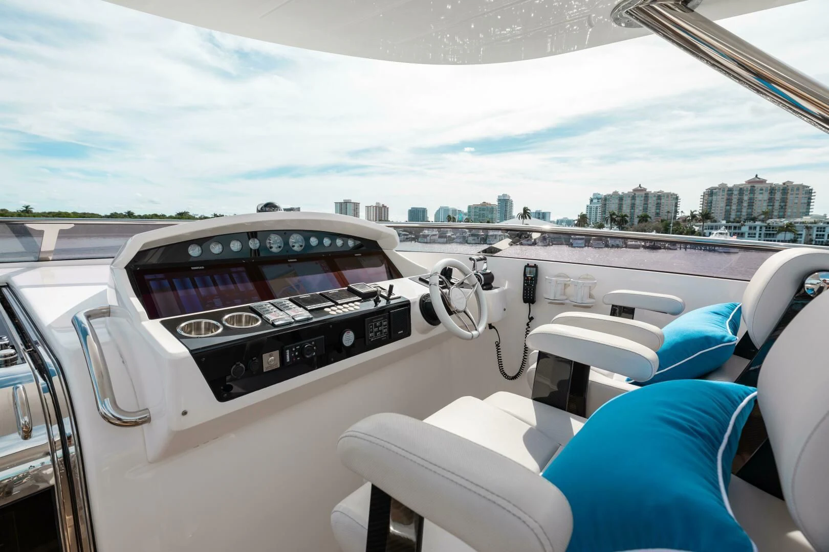 inside of a car aboard MIRRACLE Yacht for Sale