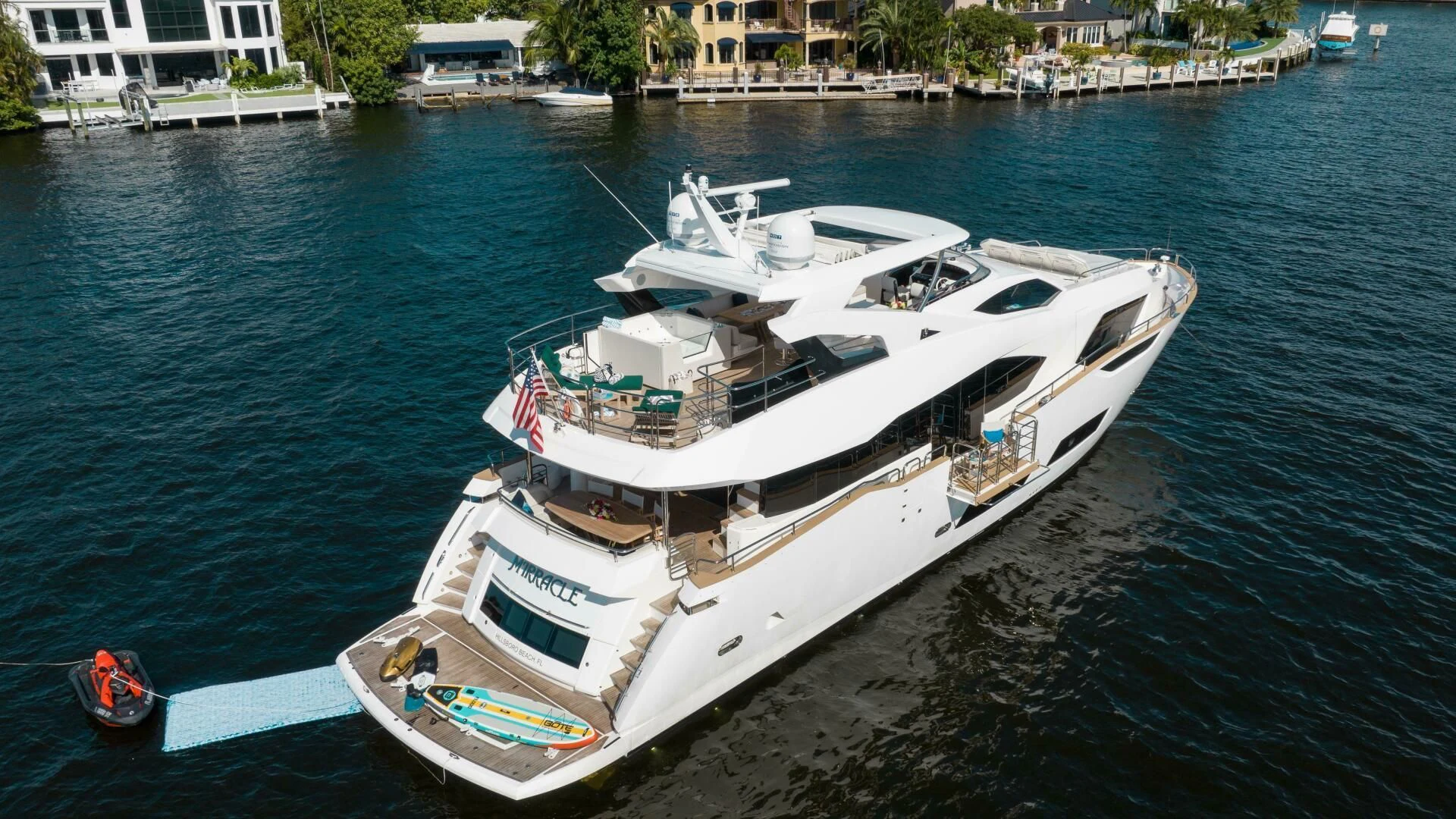 a boat on the water aboard MIRRACLE Yacht for Sale