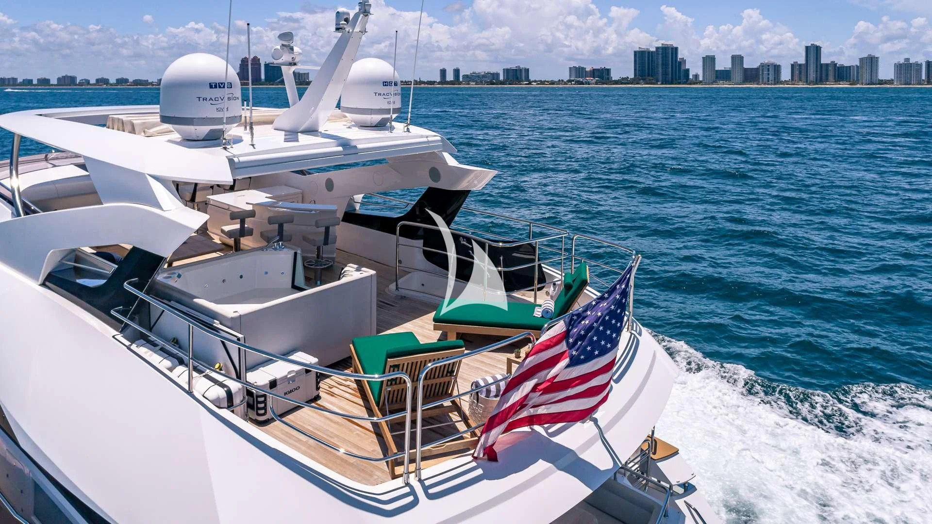 a boat on the water aboard MIRRACLE Yacht for Sale