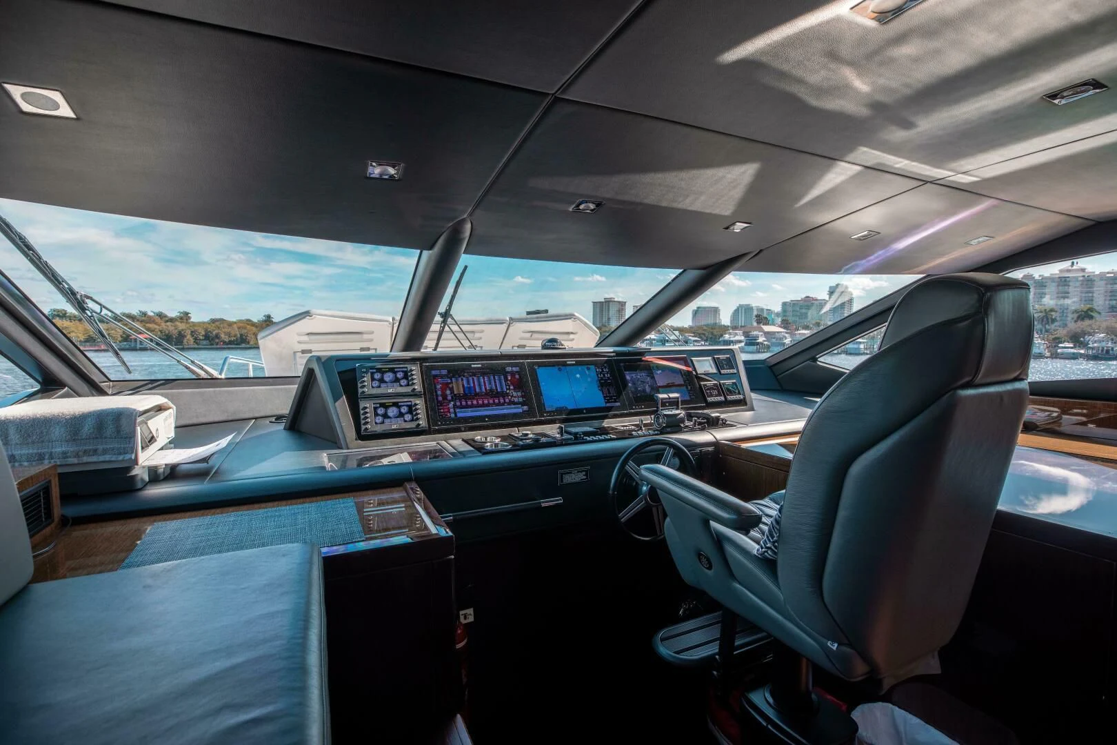 inside of a car aboard MIRRACLE Yacht for Sale