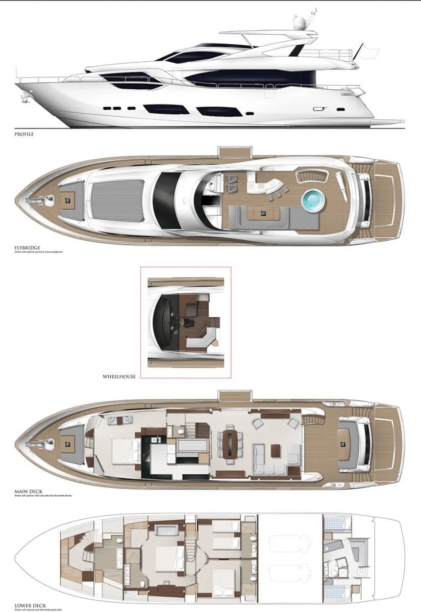 diagram, engineering drawing aboard MIRRACLE Yacht for Sale