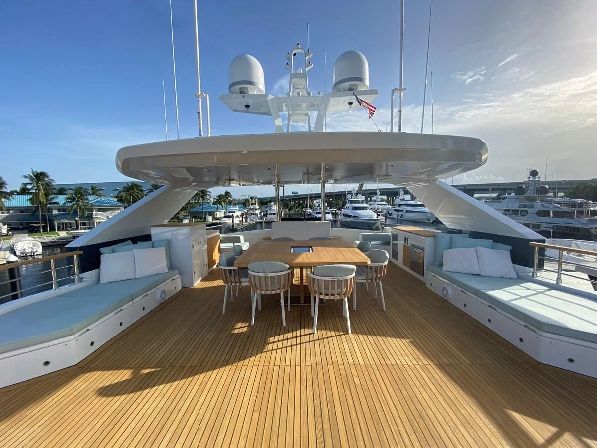a deck of a boat aboard PERSISTENCE Yacht for Sale