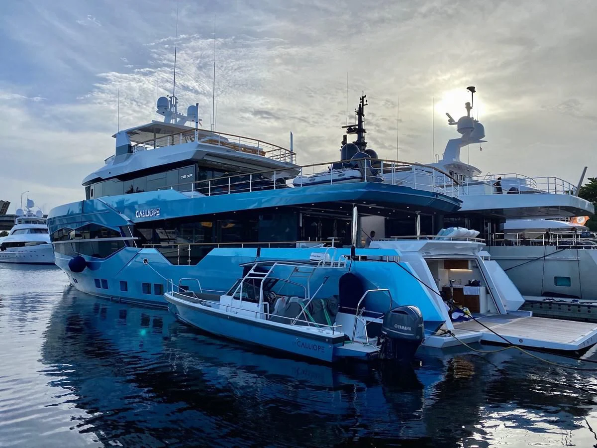 a group of boats in the water aboard PERSISTENCE Yacht for Sale