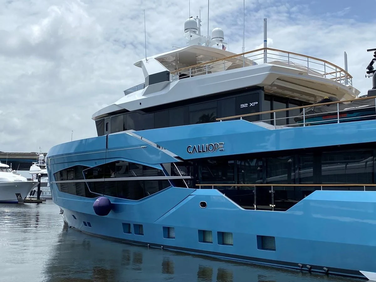 a large white boat aboard PERSISTENCE Yacht for Sale