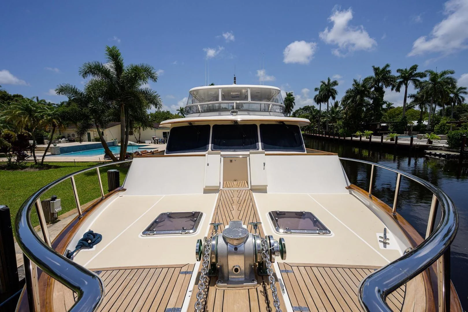 a boat on a deck aboard BELLA Yacht for Sale