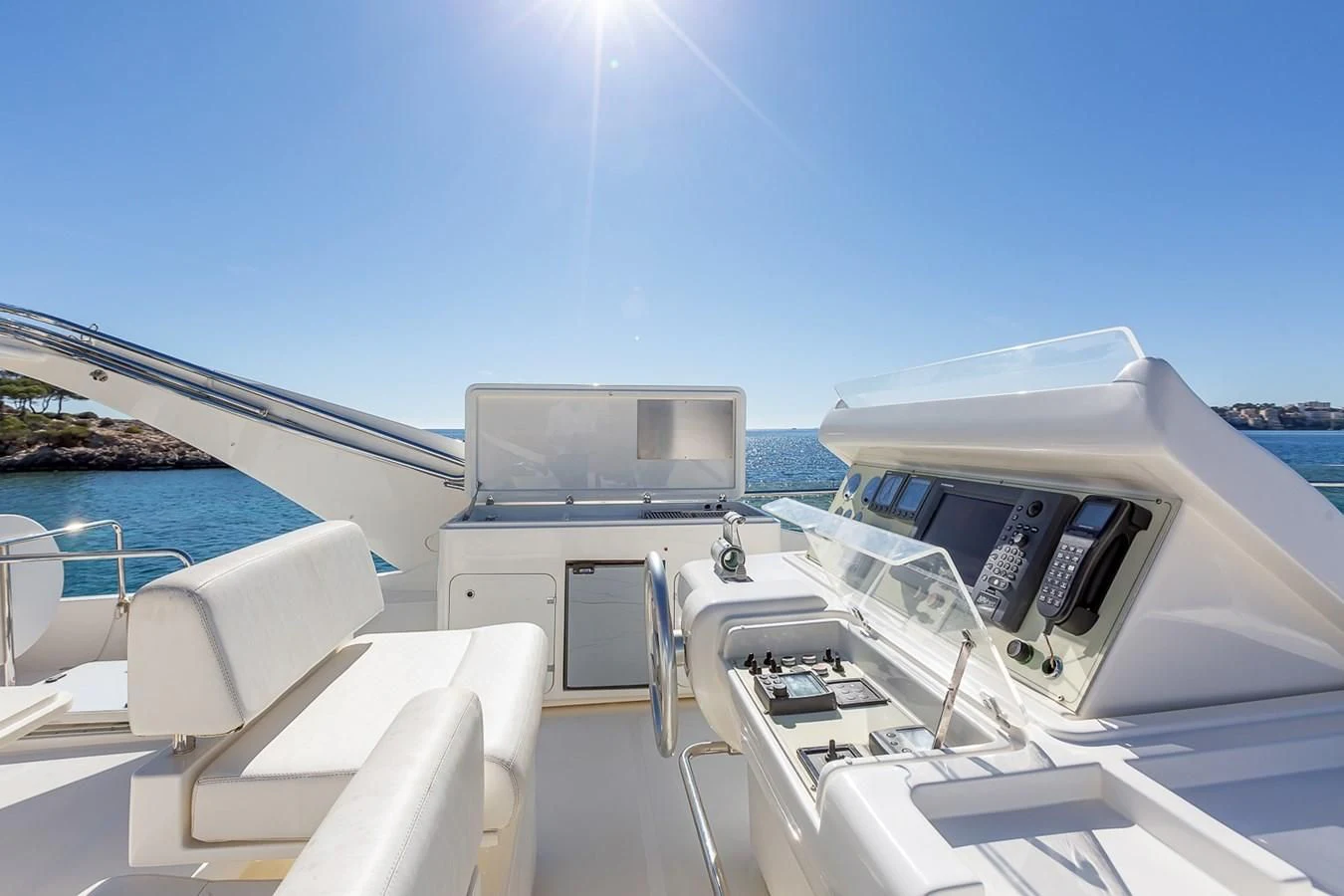a boat with a laptop on it aboard BIJOU Yacht for Sale