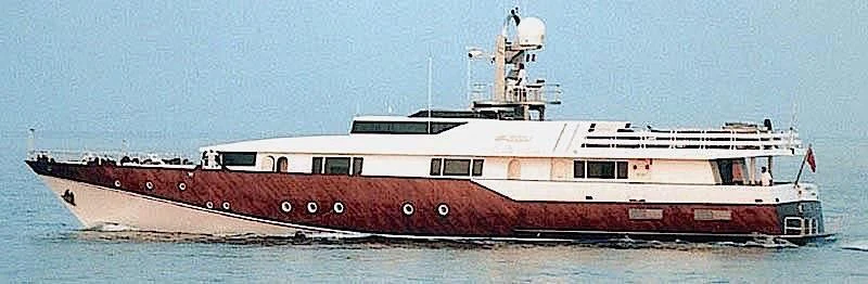 a large ship in the water aboard SUREYYA Yacht for Sale