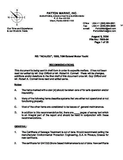 text, letter aboard SUREYYA Yacht for Sale