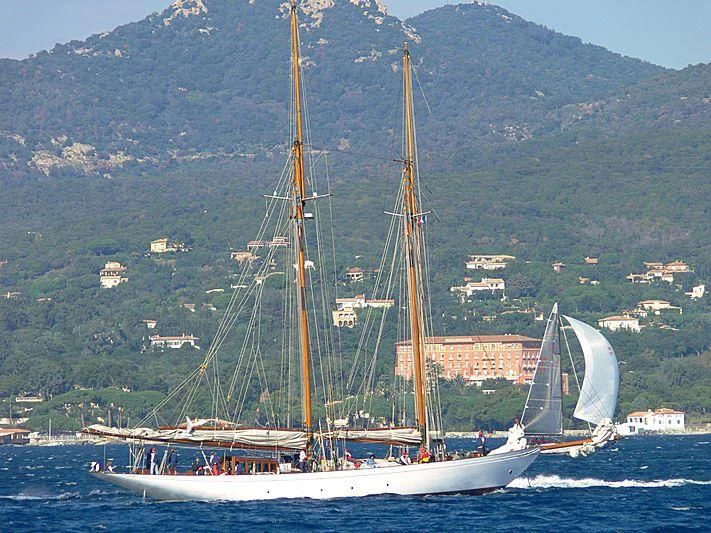 a sailboat in the water aboard ALTAIR Yacht for Sale