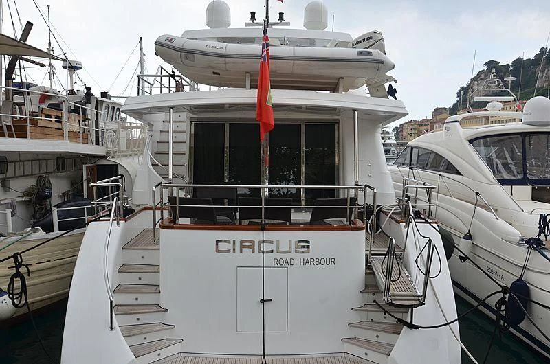 a boat in the water aboard CIRCUS Yacht for Sale