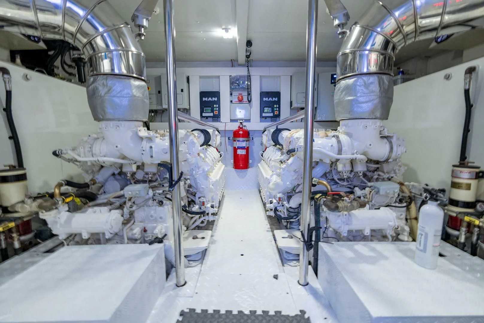 a large room with machinery aboard 80 AZIMUT Yacht for Sale