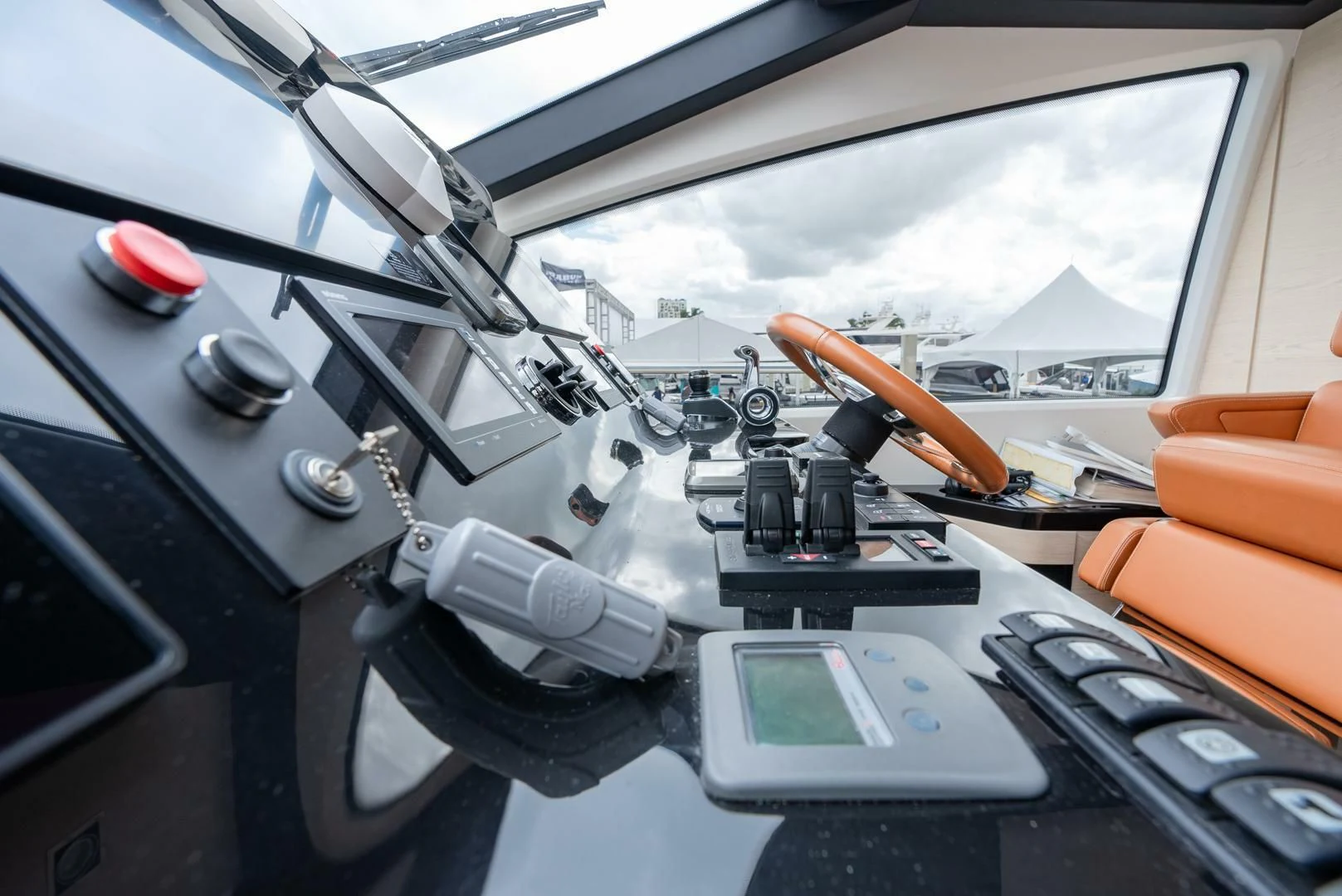 inside of a car aboard 80 AZIMUT Yacht for Sale