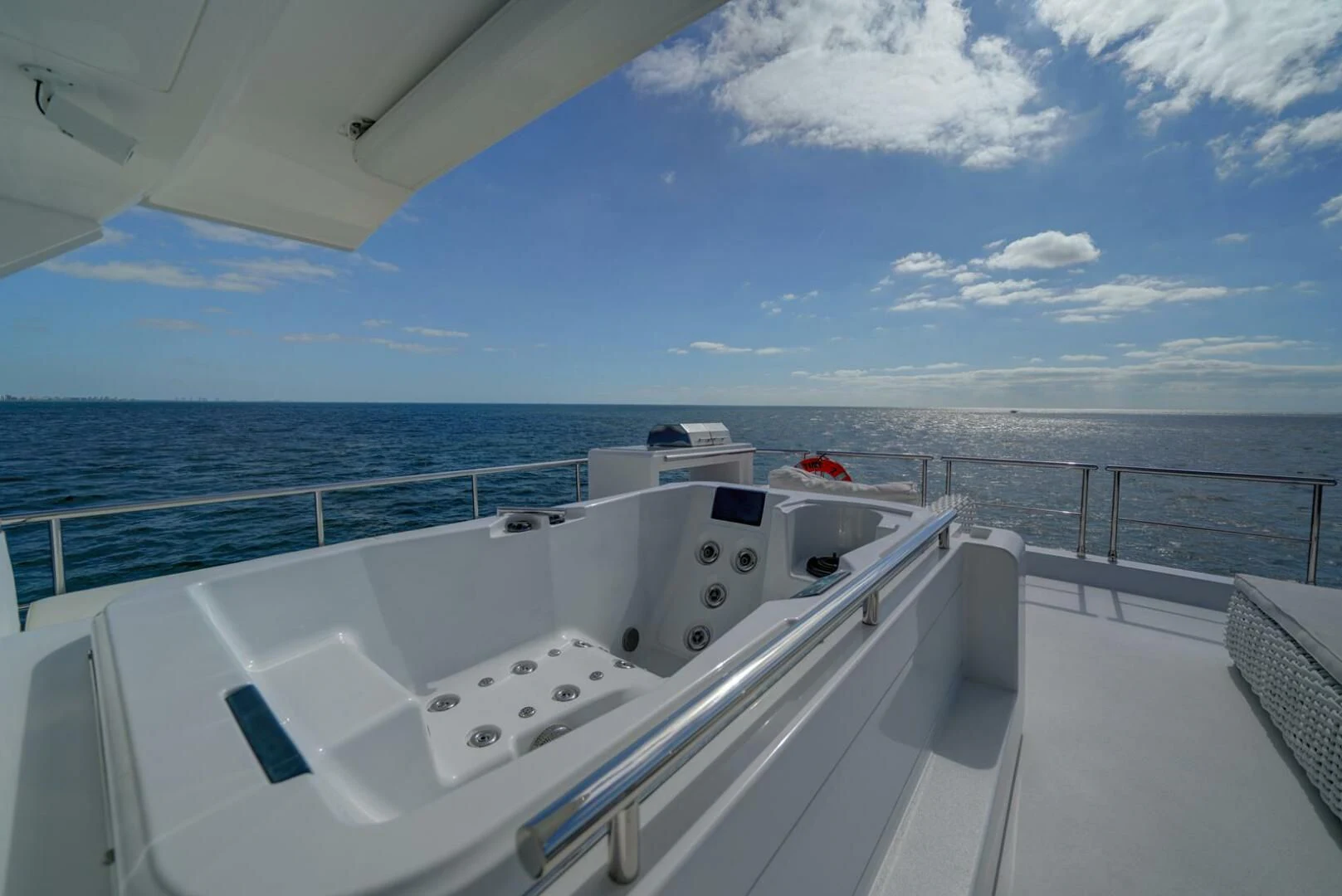 a large white boat on a body of water aboard 80 AZIMUT Yacht for Sale