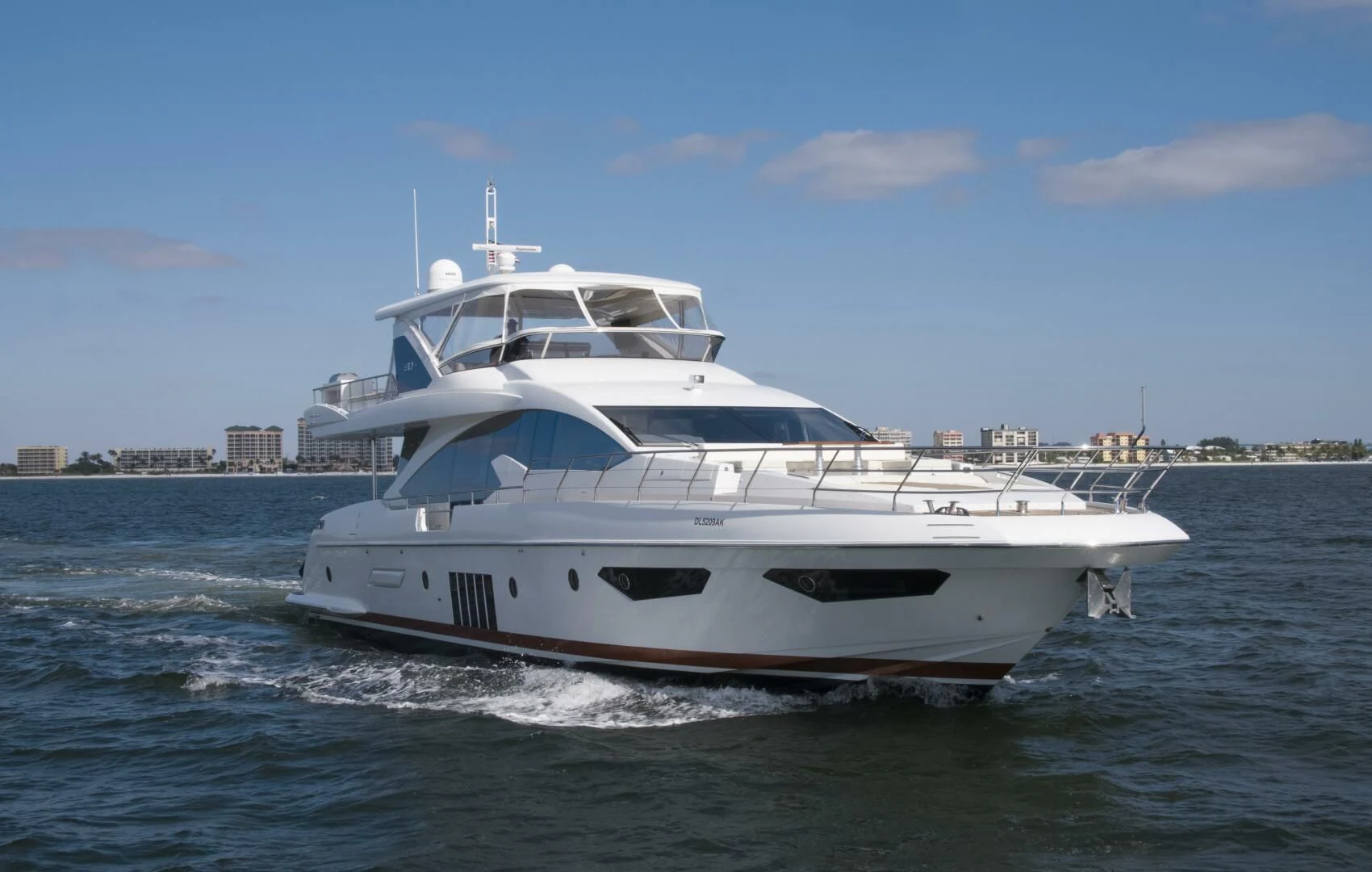 a white yacht on the water aboard 80 AZIMUT Yacht for Sale
