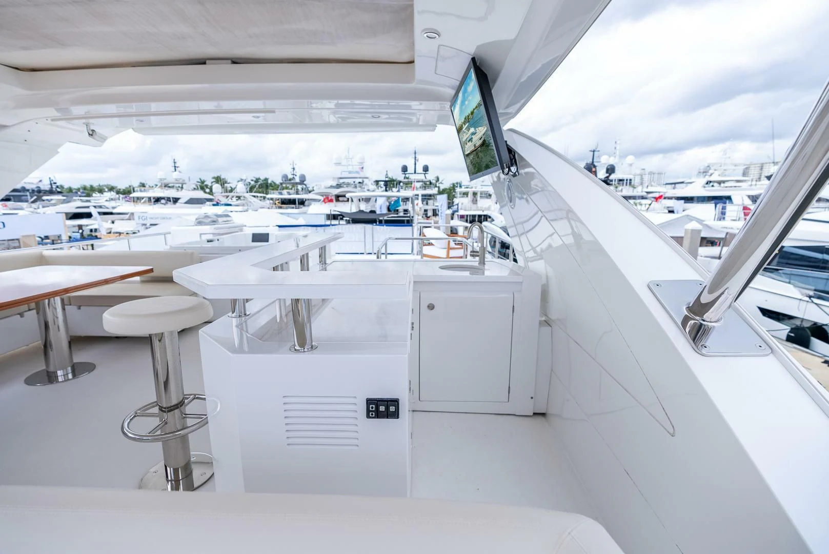 a view of the ocean from the inside of a boat aboard 80 AZIMUT Yacht for Sale