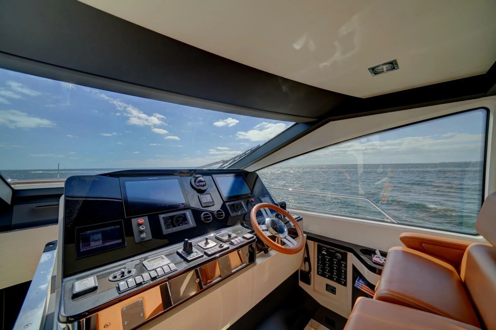 inside of a car aboard 80 AZIMUT Yacht for Sale