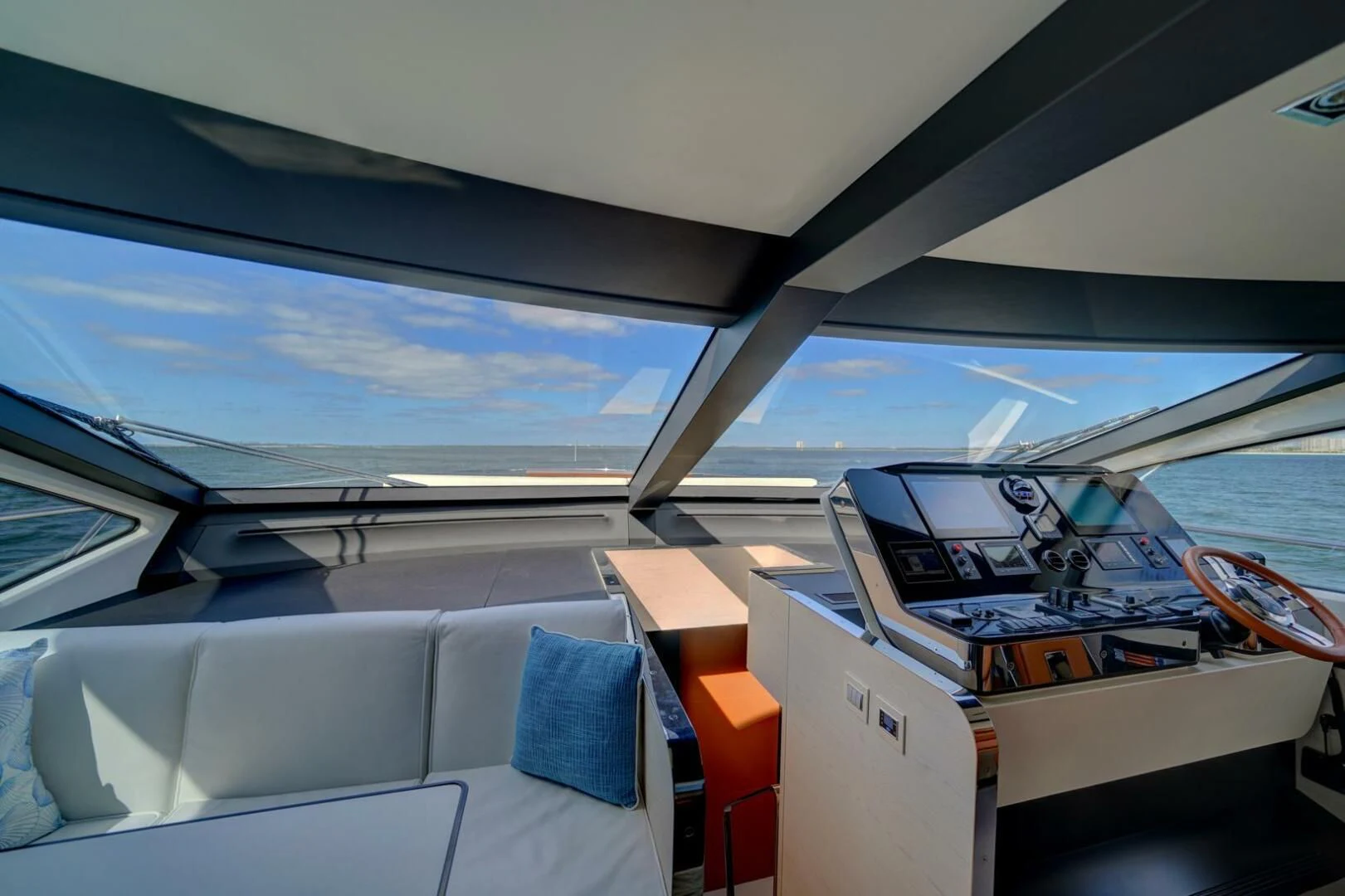 inside of a cockpit aboard 80 AZIMUT Yacht for Sale