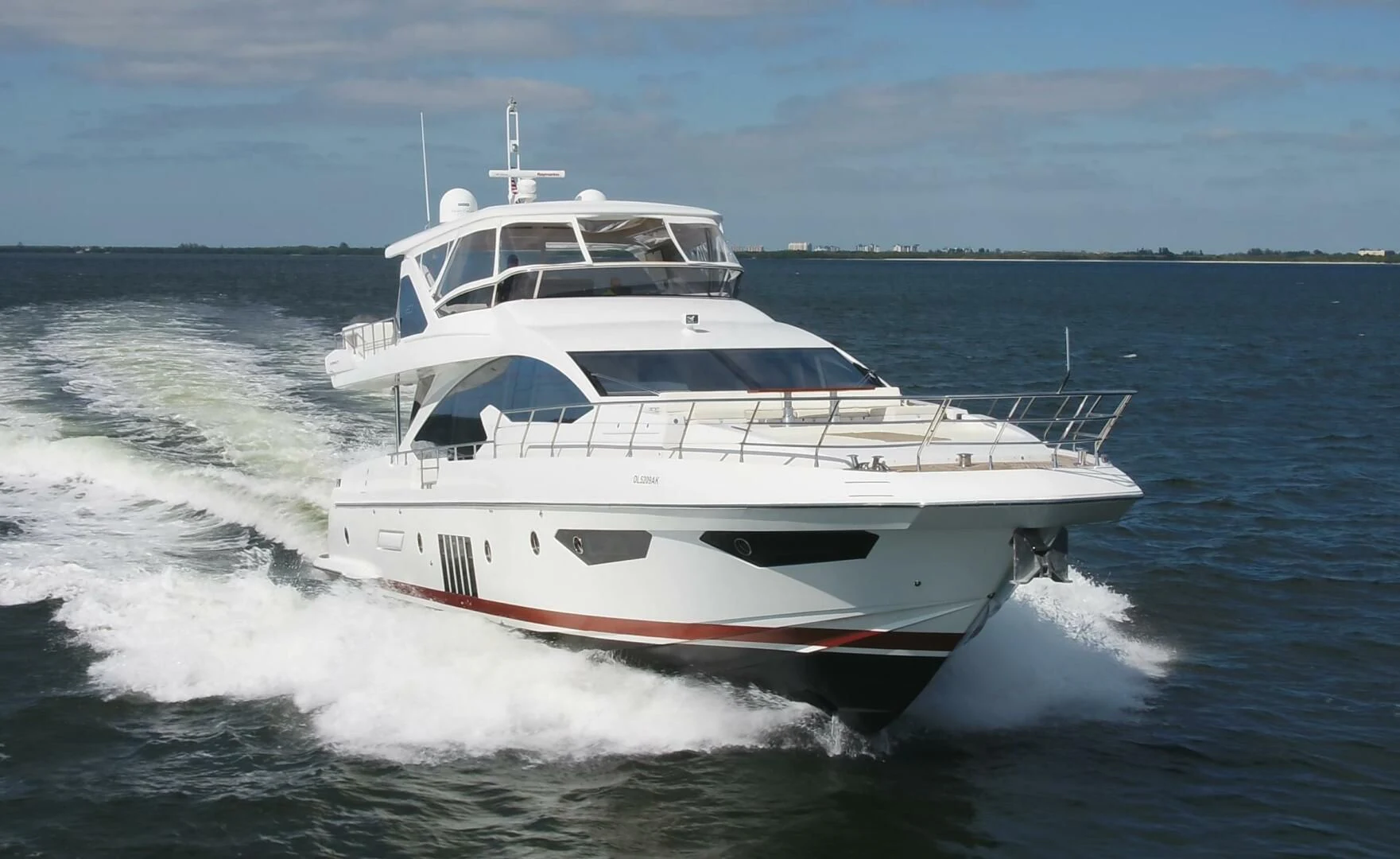 a white boat on the water aboard 80 AZIMUT Yacht for Sale
