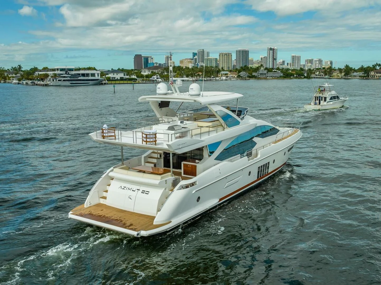 a boat in the water aboard 80 AZIMUT Yacht for Sale