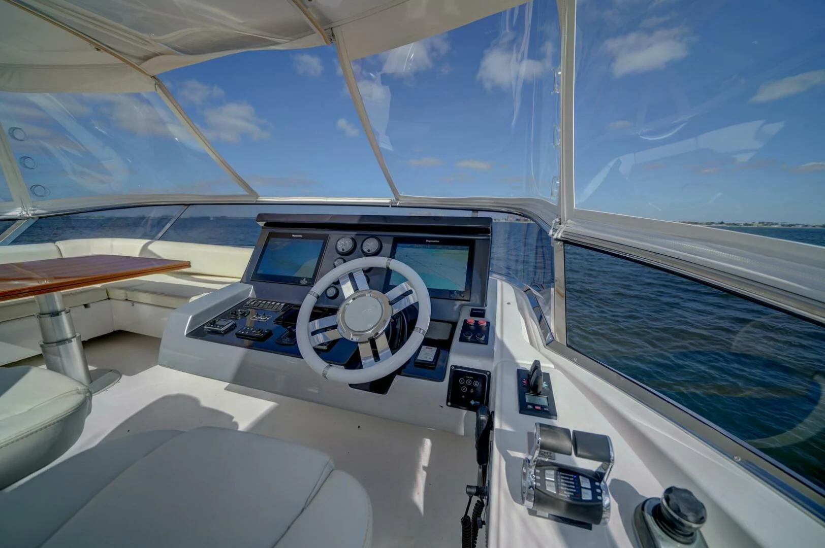 the inside of a cockpit aboard 80 AZIMUT Yacht for Sale
