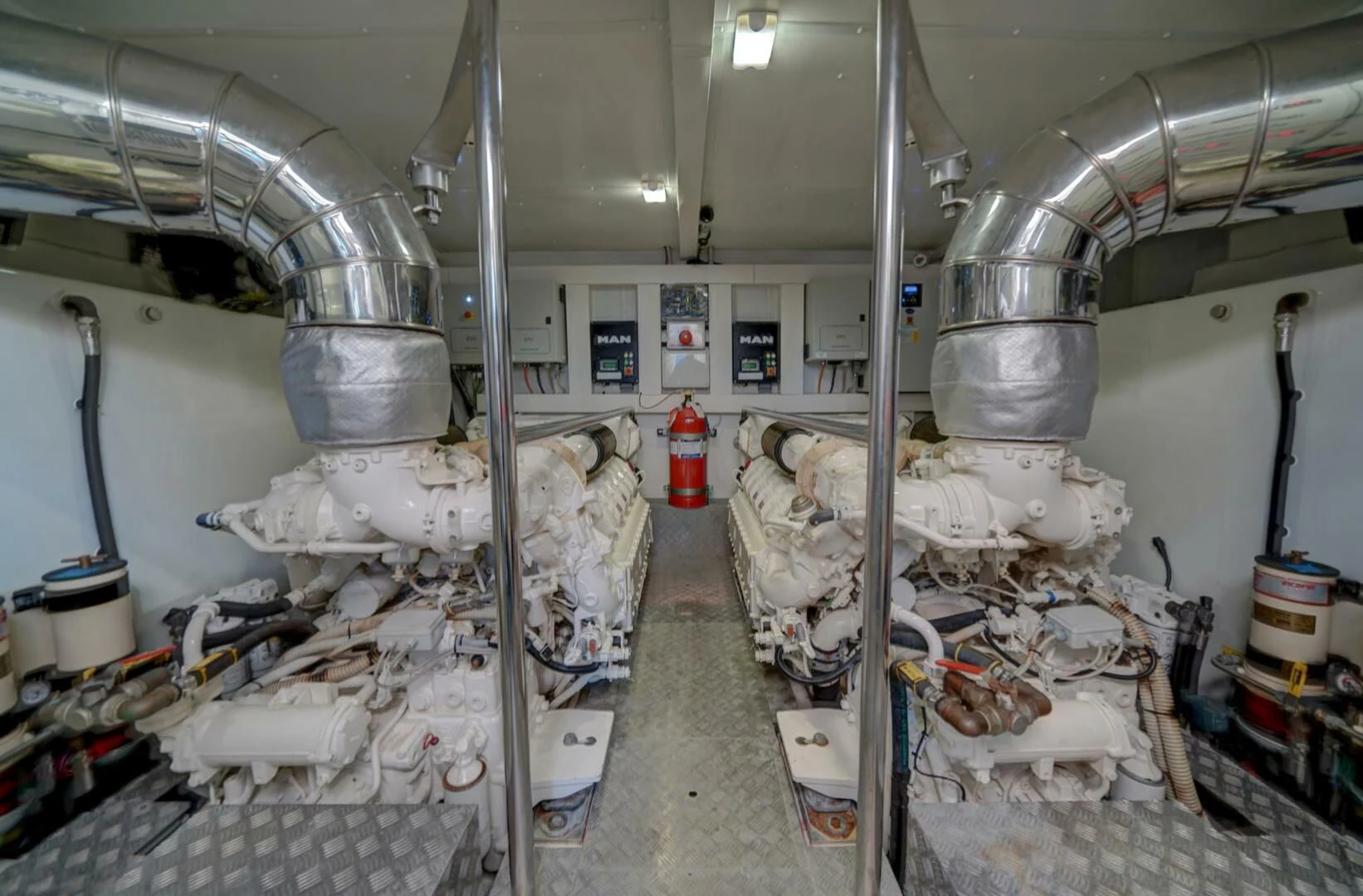 a large room with a lot of equipment and machinery aboard 80 AZIMUT Yacht for Sale