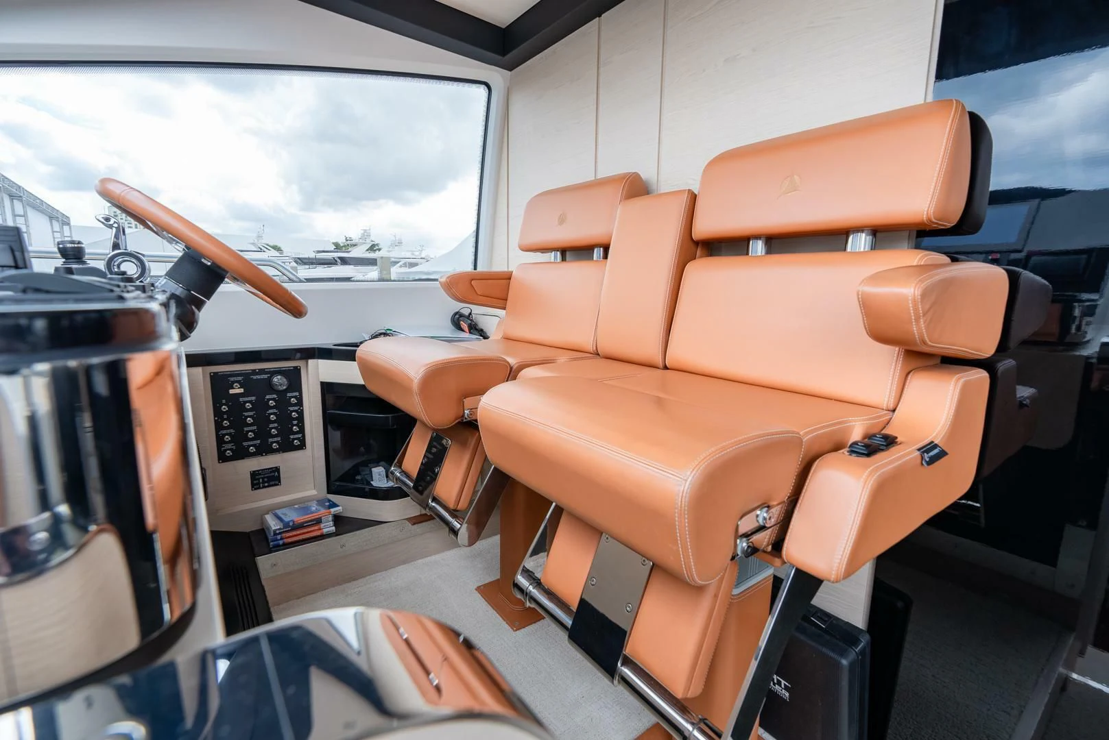 inside of a car aboard 80 AZIMUT Yacht for Sale