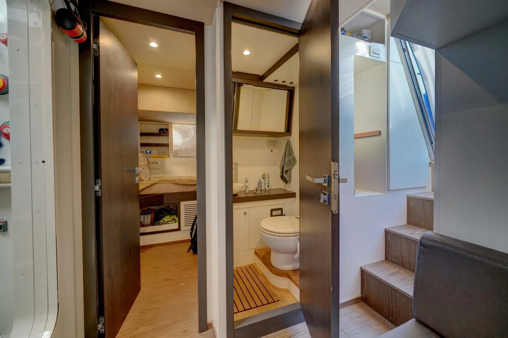 a bathroom with a tub and a toilet aboard 80 AZIMUT Yacht for Sale