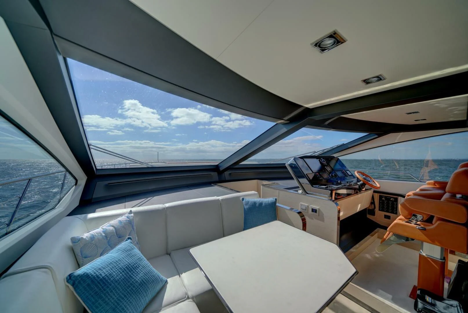 inside of a car aboard 80 AZIMUT Yacht for Sale