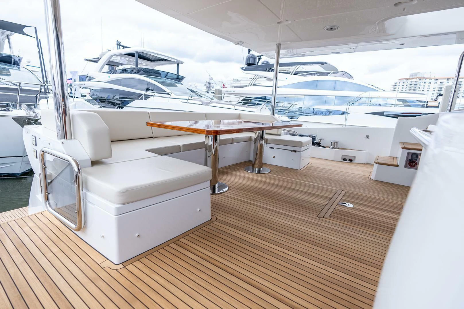 a room with a large bed and a large boat in it aboard 80 AZIMUT Yacht for Sale