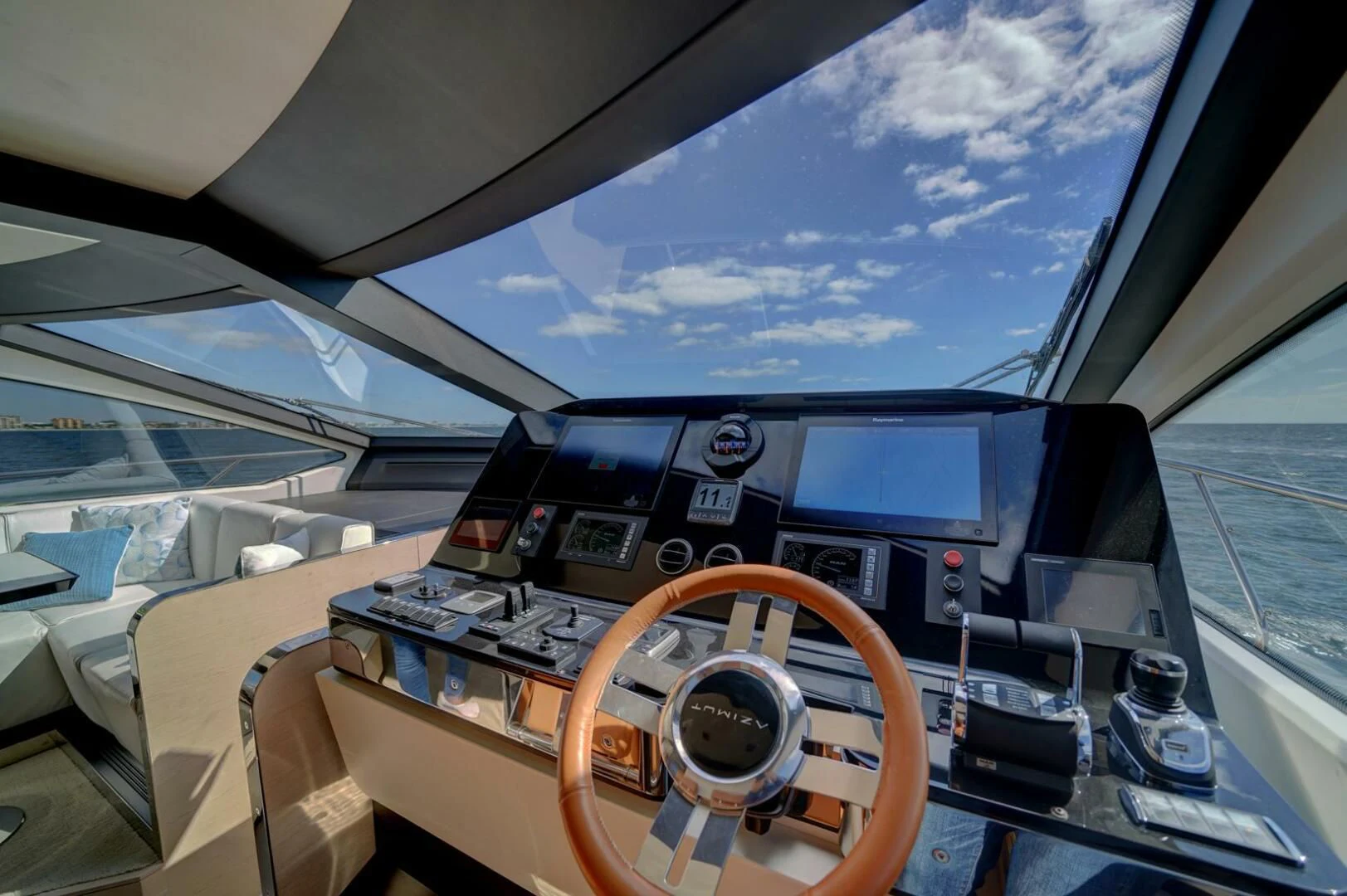 the inside of a car aboard 80 AZIMUT Yacht for Sale