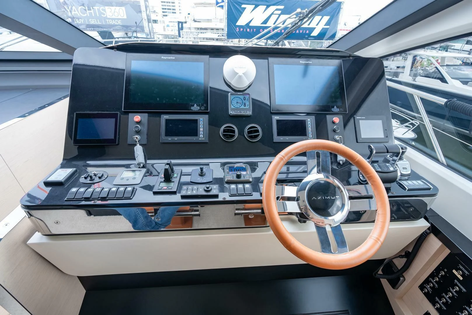 inside of a car aboard 80 AZIMUT Yacht for Sale